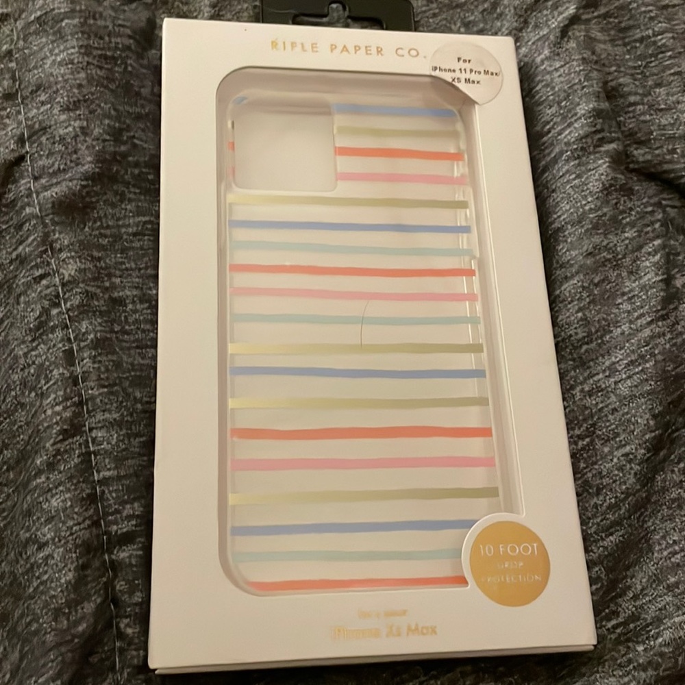 Multicolor, striped clear iPhone, 11 promax phone case